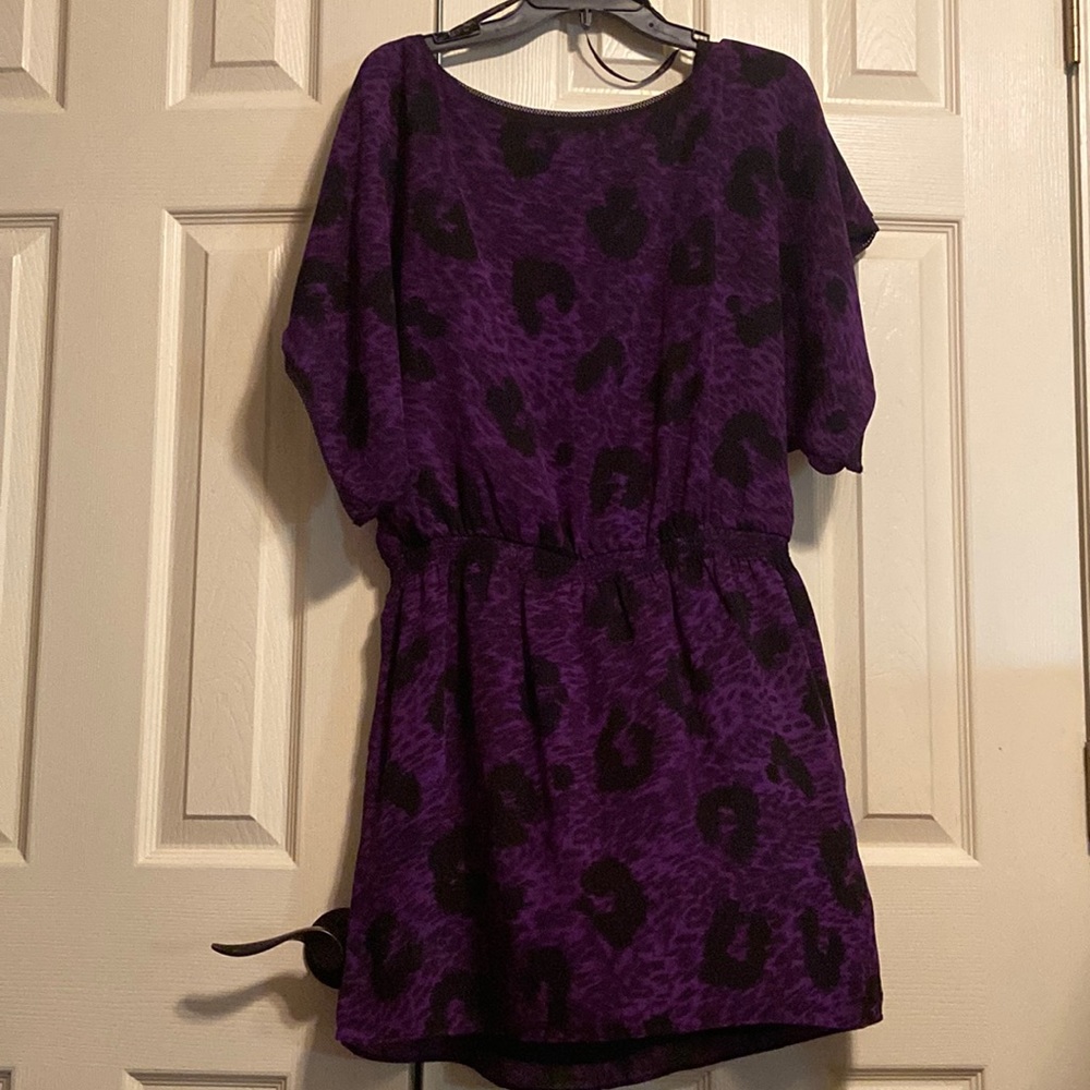 Purple and Black printed dress